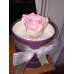 Стабилизированная роза в фиолетовой коробке (розовая)